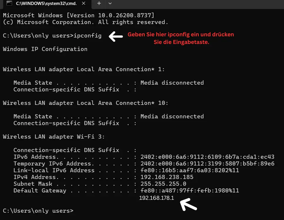 Router-IP finden